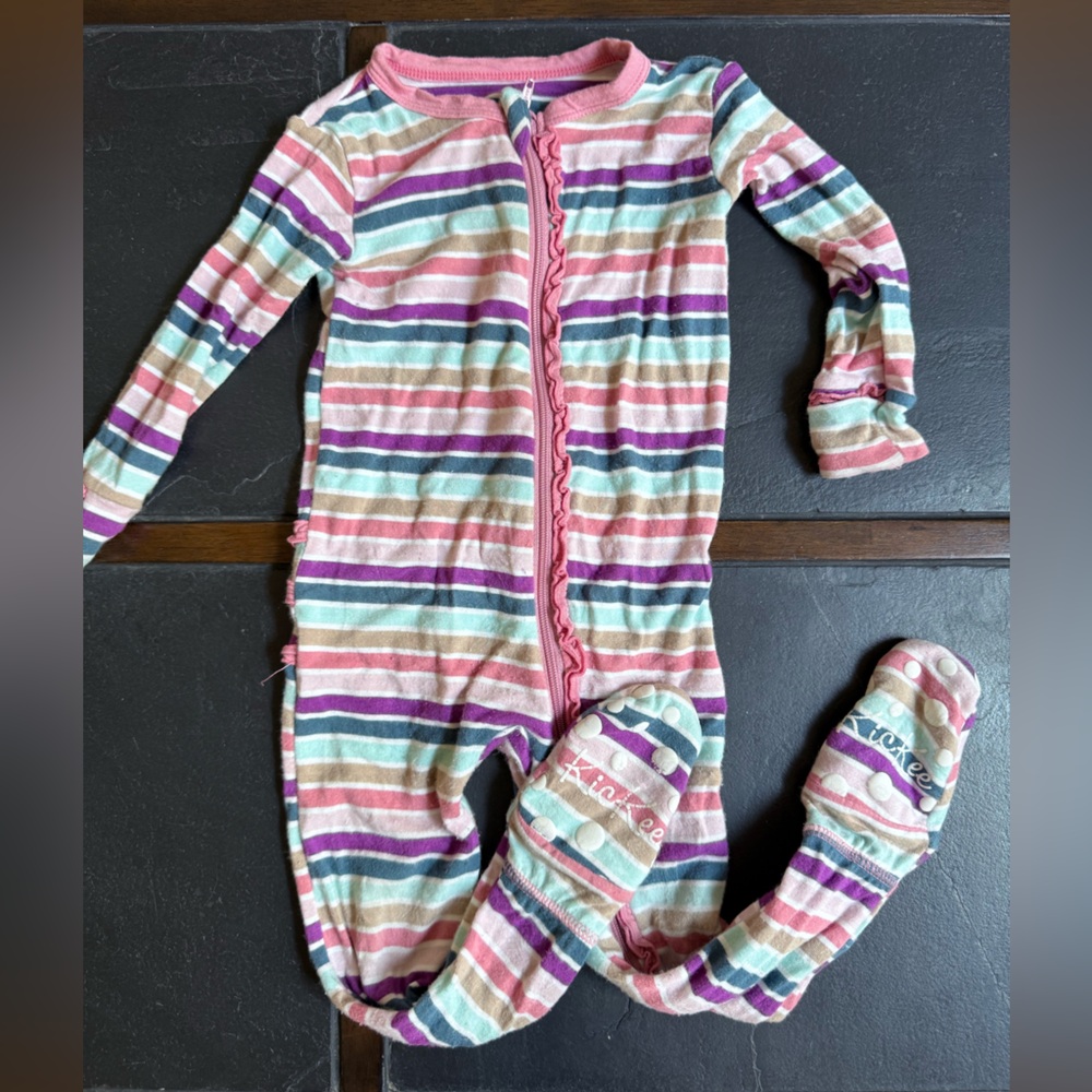 Kickee Pants Striped Multicolor Footie